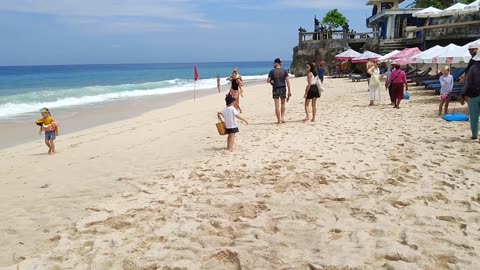 Dreamland beach, a place where tourists sunbathe on the beach