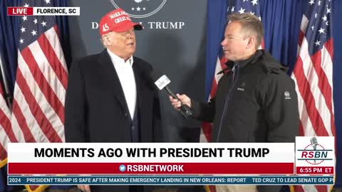 President Donald J. Trump Speaks with RSBN's Brian Glenn In Florence SC 3/12/22