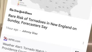 Breaking: tornado watch New England / New Hampshire - heat wave causing rare weather systems