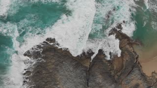 Waves rushing and splashing to the shore in Srilanka