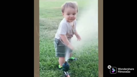 Cute baby enjoy in water...