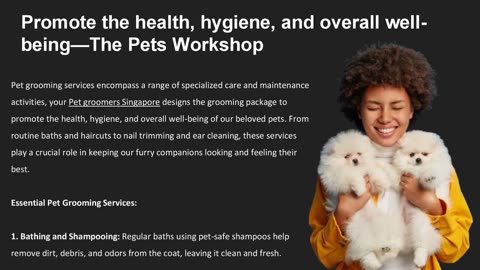 Promote the health, hygiene, and overall well-being — The Pets Workshop