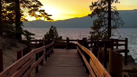 Magical sunset at the lake