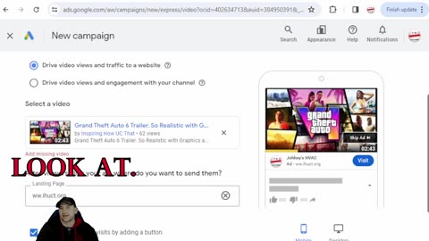 Google Ads Account How to Promote Your Businesses Video and Set Ad Budgets.