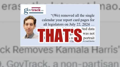 Fact Check: GovTrack Did NOT Delete Only Kamala Harris' 2019 Voting Report Card -- All Consolidated