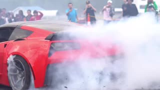 Red Rose Corvette Drifting