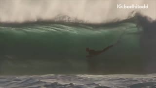 Man gets thrown off wave while surfing