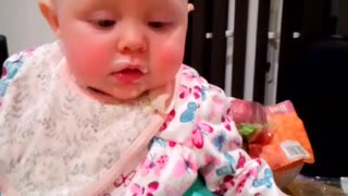 BABY'S HILARIOUS REACTION TO FIRST TASTE OF MASHED POTATO!!