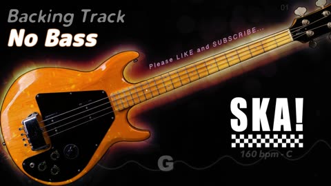 𝄢 SKA Backing Track - No Bass - Backing track for bass. 160 BPM in C. #backingtrack