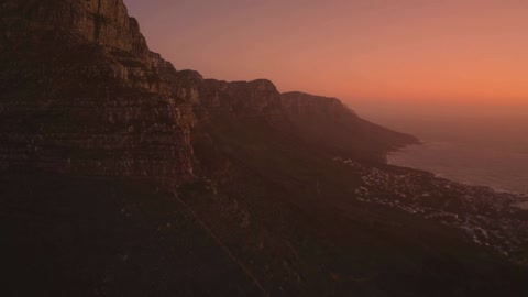 Drone captured Breathtaking footage of Beautiful Mountains range in sunset