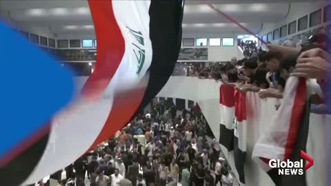 Crowds take over Iraqi parliament building as post-election deadlock continues