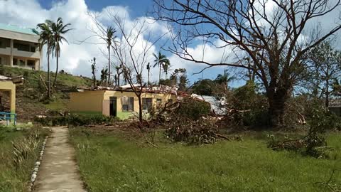 Elementary School Bldg.Hit by the Typhoon Ulysses in the Philippines