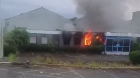 Breaking: A building designated as a future migrant center in Coolock, Ireland