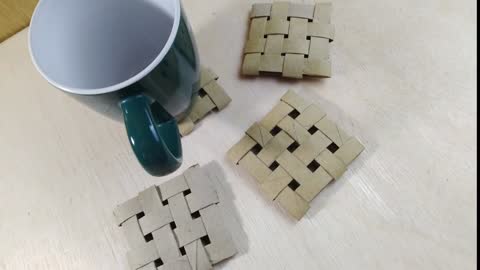 Coaster made of toilet paper tubes ! | DIY coasters