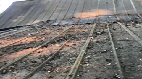 Raking the old home place roof