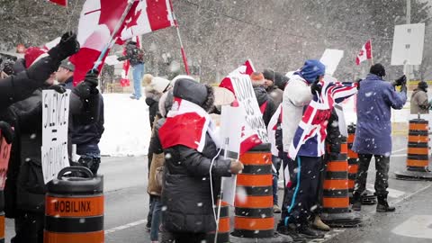 Mississauga/ Toronto freedom rally -5c and snow