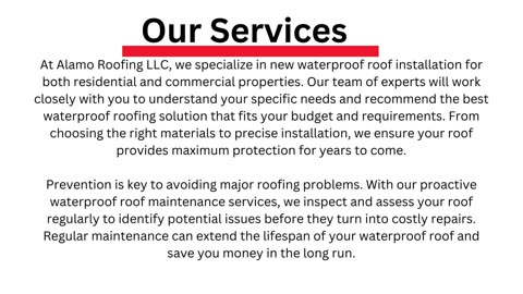 Waterproof Roof Installation
