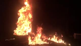 Fire pit motorcycle jump