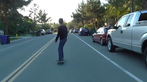 First time longboard fail