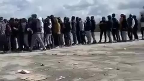 This is Morocco. Muslim immigrants are waiting in line to come to Europe.