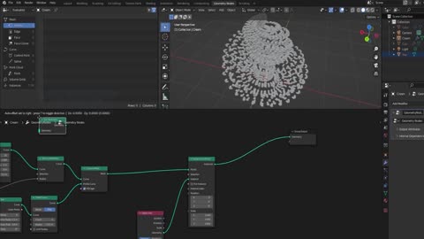 Different processes for making procedural cupcakes in Blender, step 12.