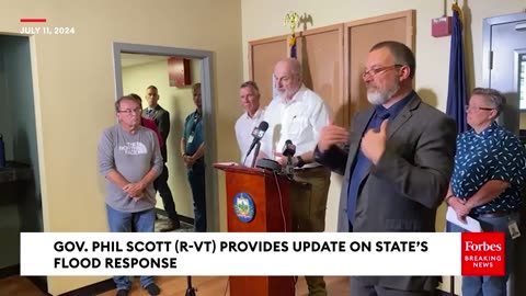 Vermont Gov. Phil Scott Holds Press Conference On Flooding Caused By Hurricane Beryl Remnants