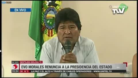 Evo Morales presentó su carta de renuncia