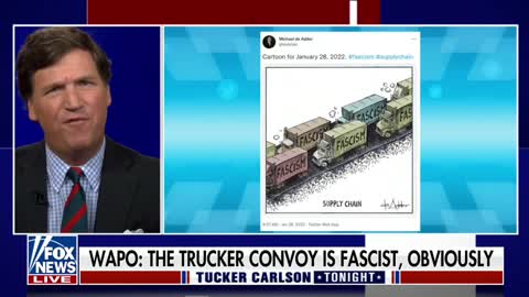 Tucker Carlson slams The Washington Post cartoonist who accused the Freedom Convoy truckers of fascism