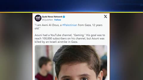 A 12-year-old Palestinian YouTuber was also martyred in the Israeli bombing