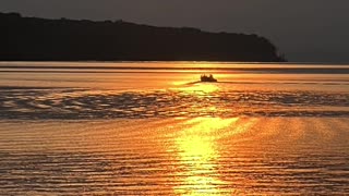 Sun set on lake superior