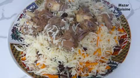 Qabili Pulao Turkmani قابلی پلو ترکمنی Afghani Kabuli Pulao Afghan Rice Recipe