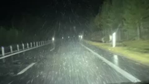 Driving in rain on higway