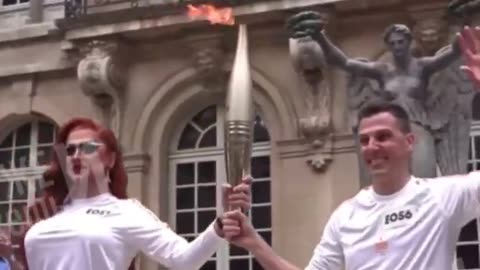 France: The Olympic flame arrives in Paris courtesy of a Talmudic Globohomo Weimar Republican..