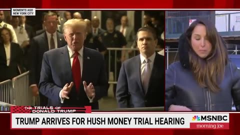 Trump arrives for hush money trial hearing