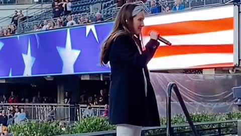 Entire Stadium Sings National Anthem After Singer Has Mic Troubles #Shorts