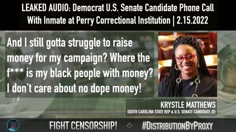 Leaked Call With Prison Inmate Reveals SC Democrat State Rep & Senate Candidate Krystle Matthews