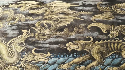 Look at the 10+ metres long painting with 96 dragons 🇹🇼 (2024-02)