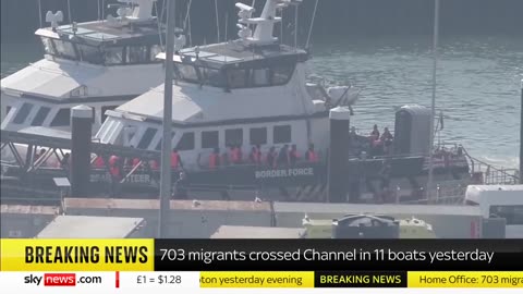 NEW - More than 700 migrants arrived in UK in 11 boats in a single day