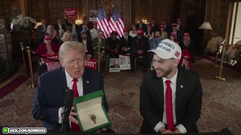 Streamer Adin Ross gifts Donald Trump a Rolex on his live stream. ⌚