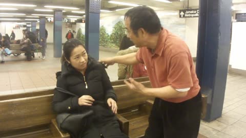 Luodong Creeps Out Cute Asian Girl At Subway Station