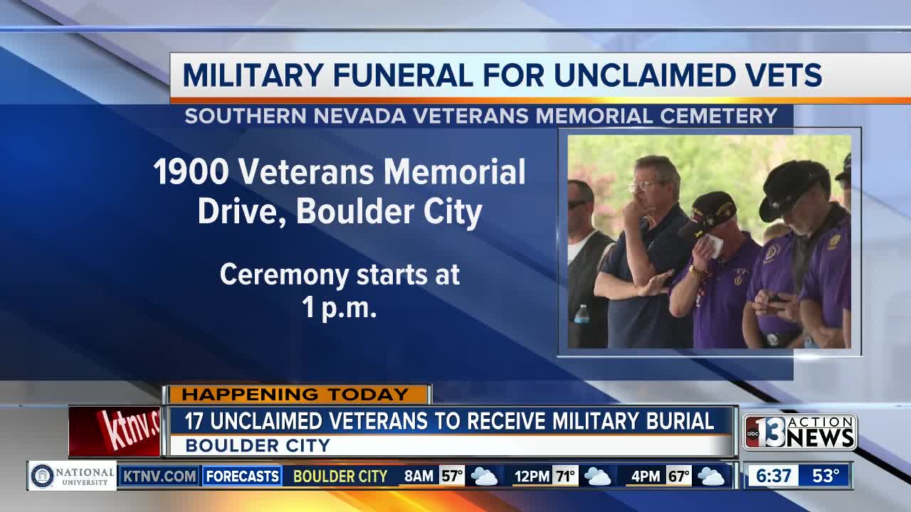 17 unclaimed vets being laid to rest