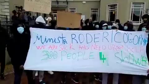 ‘Asylum seekers’ protesting in Wicklow.