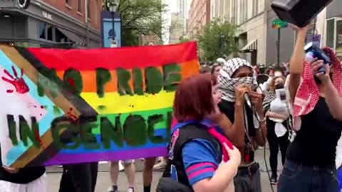 CRAZY: Pride Parade Clashes With Pro-Palestine Supporters In Viral Moment