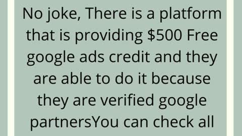 $500 Free google ads credit