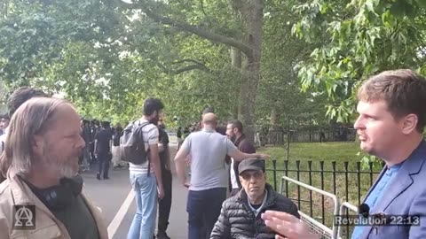 Speakers Corner - Bob Talks To A Visitor About The Concept Of Pascal's Wager Argument