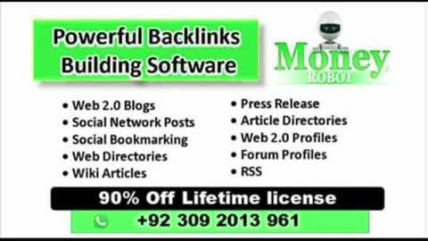 Money Robot backlinks Maker ,Seo software