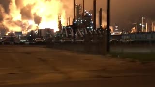 Exxon Mobile in Flames along Baton Rouge Highway