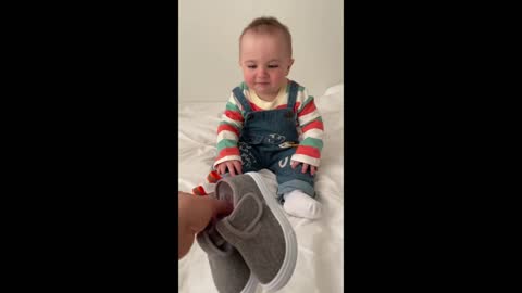 cute baby playing