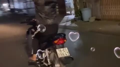 dancing biker