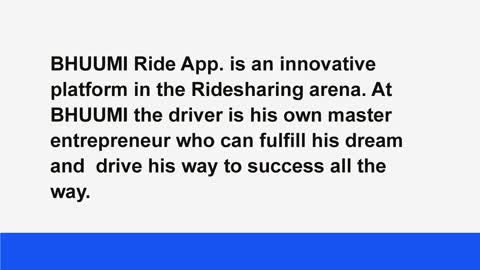Be an Entrepreneur with Bhuumi Ride App